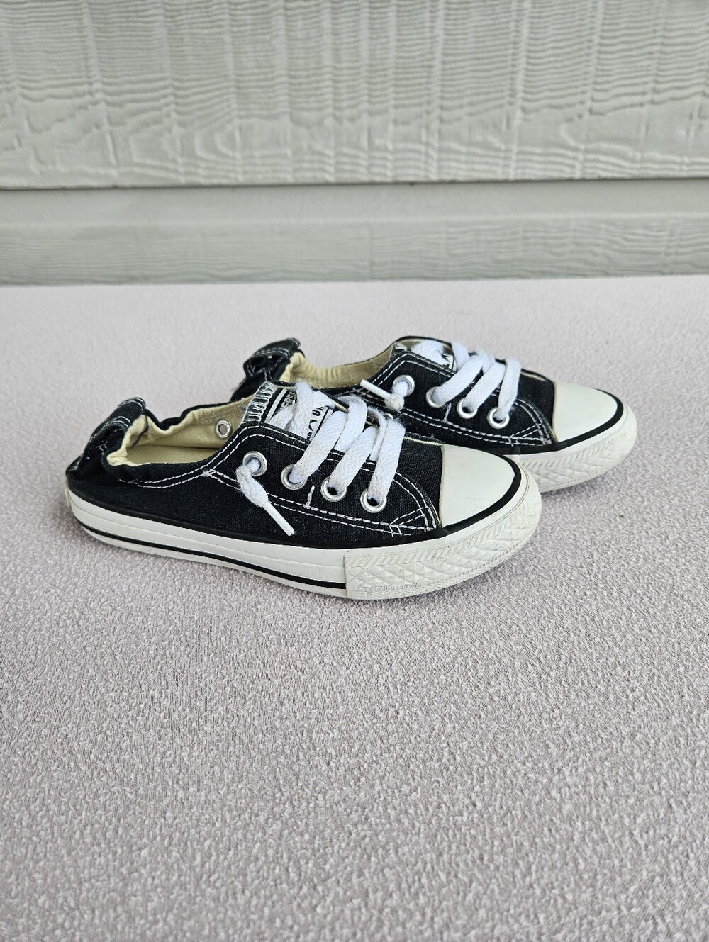 Converse CTAS Shoreline Low Top Canvas Sneakers Kids SZ 11 Black Slip-On